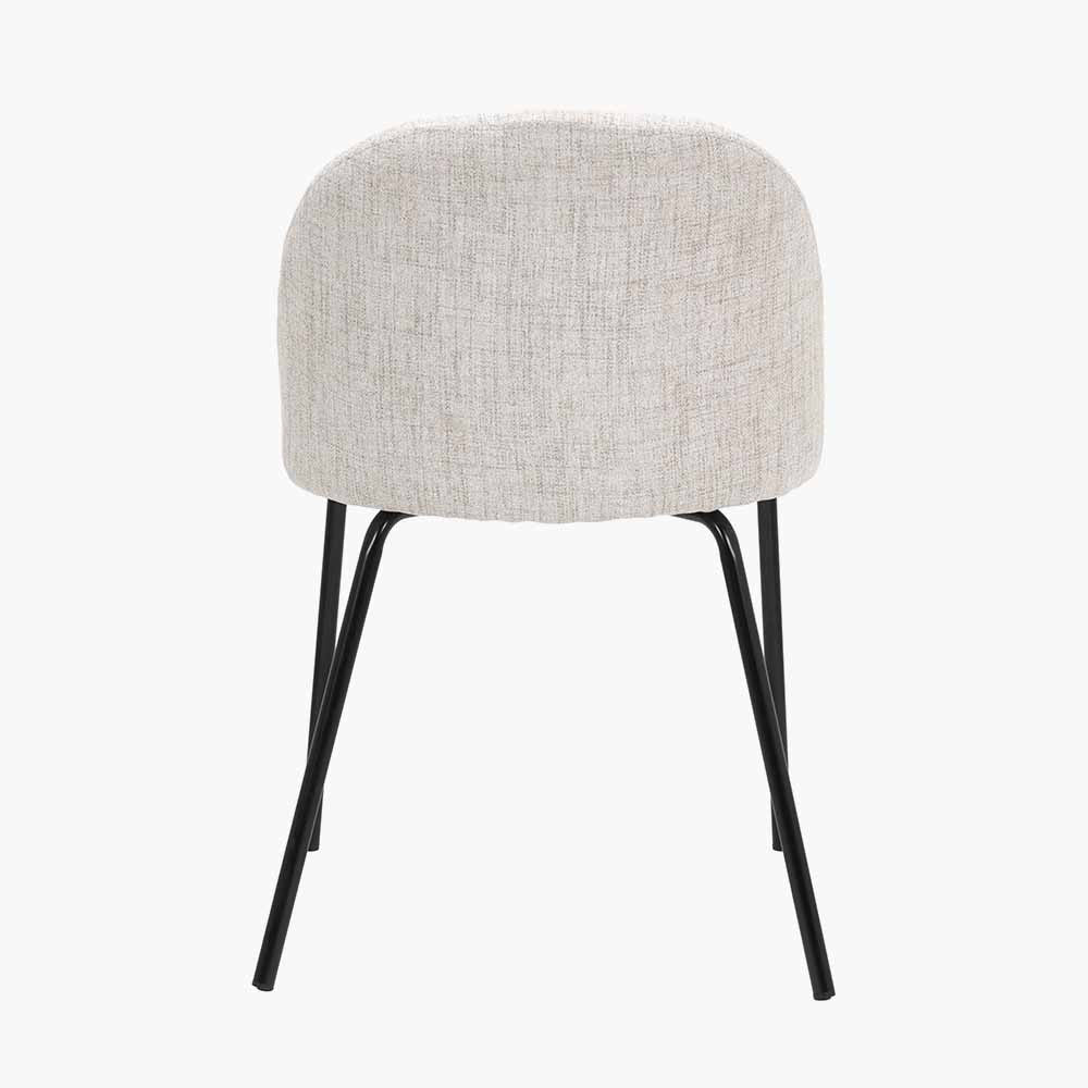 Turi Pebble Grey Linen & Black Metal Dining Chair